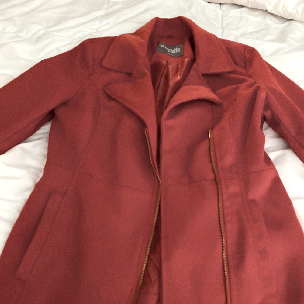 Charlotte Russe rust-colored Moto jacket